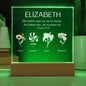Custom Proverbs 31:28 LED Plaque With Children's Birth Flowers And Names