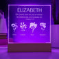 Custom Proverbs 31:28 LED Plaque With Children's Birth Flowers And Names
