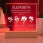 Custom Proverbs 31:28 LED Plaque With Children's Birth Flowers And Names