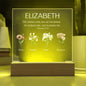 Custom Proverbs 31:28 LED Plaque With Children's Birth Flowers And Names