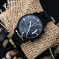 Men's Rugged Stainless Steel Black Watch For Dad Who Golfs