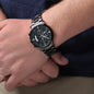 Men's Rugged Stainless Steel Black Watch For Dad Who Golfs