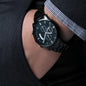 Men's Rugged Stainless Steel Black Watch For Dad Who Golfs