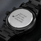 Men's Rugged Stainless Steel Black Watch For Dad Who Golfs