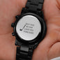 Men's Rugged Stainless Steel Black Watch For Dad Who Golfs