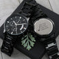Men's Rugged Stainless Steel Black Watch For Dad Who Golfs