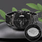 Men's Rugged Stainless Steel Black Watch For Dad Who Golfs