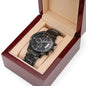 Men's Rugged Stainless Steel Black Watch For Dad Who Golfs