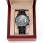 Men's Rugged Stainless Steel Black Watch For Dad Who Golfs