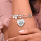 To My Daughter Dad Loves You Heart Bangle Bracelet