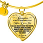 To My Daughter Mom Loves You Heart Bangle Bracelet