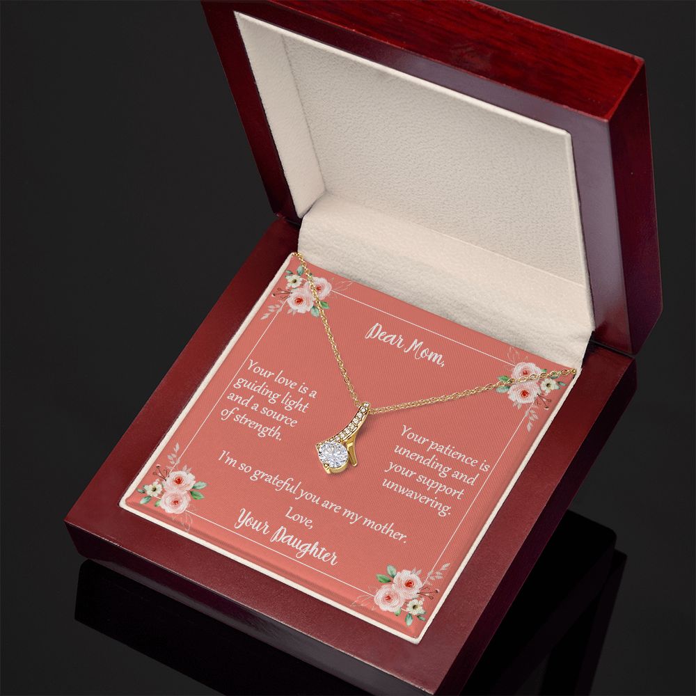 Message Card Necklace For Mom From Daughter Your Love Is A Guiding Light