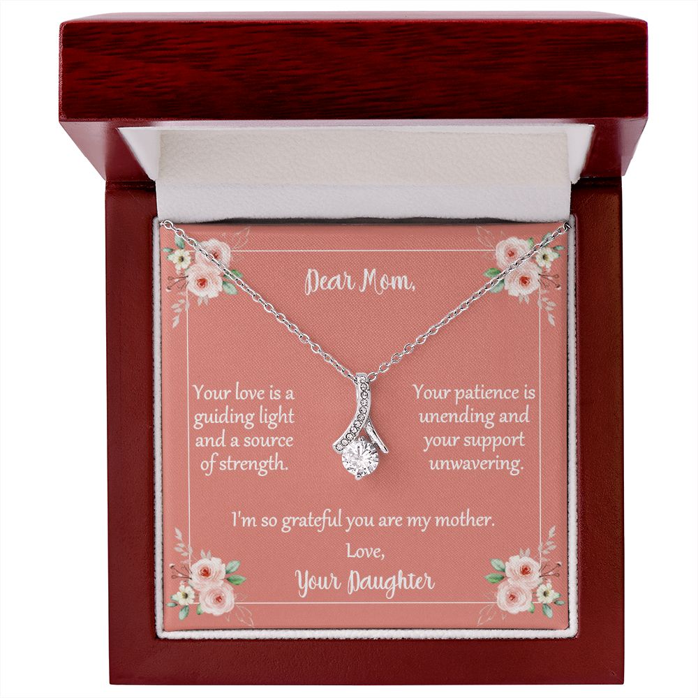 Message Card Necklace For Mom From Daughter Your Love Is A Guiding Light