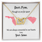 Custom Message Card Joined Hearts Necklace For Mom - Add Your Locations & Name(s)