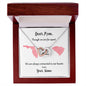 Custom Message Card Joined Hearts Necklace For Mom - Add Your Locations & Name(s)