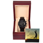 Men's Rugged Steel Watch For Dad Who Golfs From Son With Card