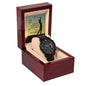 Men's Rugged Steel Watch For Dad Who Golfs From Daughter With Card