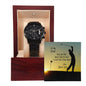 Men's Rugged Steel Watch For Dad Who Golfs From Son With Card