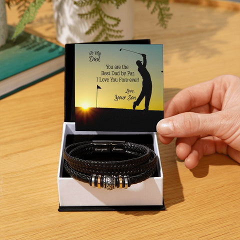 Men's Bracelet For Dad Who Golfs From Son On Message Card