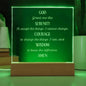 Engraved Serenity Prayer Plaque With Color Changing LED
