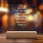 Engraved Plaque Matthew 5:16 Let Your Light Shine Before Others With Color Changing LED