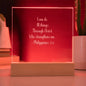 Engraved Plaque Philippians 4:13 I Can Do All Things Through Christ, Color Changing LED