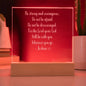 Engraved Plaque Joshua 1:9 Be Strong and Courageous, Color Changing LED