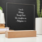 Engraved Plaque Philippians 4:13 I Can Do All Things Through Christ, Color Changing LED