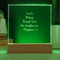 Engraved Plaque Philippians 4:13 I Can Do All Things Through Christ, Color Changing LED