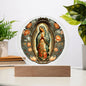 Clear Plaque Virgin Mary de Guadalupe With Optional Lighting