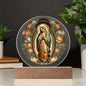Clear Plaque Virgin Mary de Guadalupe With Optional Lighting