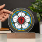 Clear Plaque With Luther Rose And Optional LED Lighting