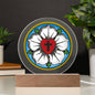 Clear Plaque With Luther Rose And Optional LED Lighting