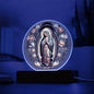 Clear Plaque Virgin Mary de Guadalupe With Optional Lighting