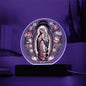 Clear Plaque Virgin Mary de Guadalupe With Optional Lighting