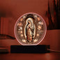 Clear Plaque Virgin Mary de Guadalupe With Optional Lighting