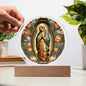 Clear Plaque Virgin Mary de Guadalupe With Optional Lighting