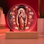 Clear Plaque Virgin Mary de Guadalupe With Optional Lighting