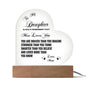 To My Daughter Encouragement Plaque Love Mom With Option Color LED Base