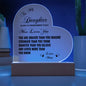 To My Daughter Encouragement Plaque Love Mom With Option Color LED Base