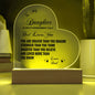 To My Daughter Encouragement Plaque Love Dad With Option Color LED Base