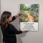 High Gloss Metal Art Print Be Strong And Courageous Flower Garden