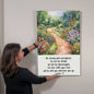High Gloss Metal Art Print Be Strong And Courageous Flower Garden