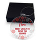 Most Likely To Spike The Eggnog Personalized Snowflake Christmas Ornament