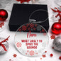 Most Likely To Spike The Eggnog Personalized Snowflake Christmas Ornament