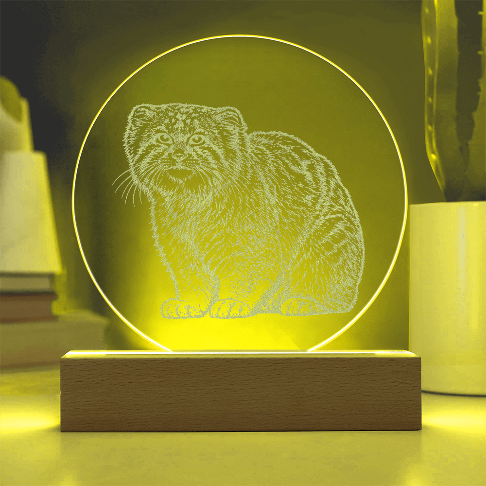 Pallas Cat Engraved Acrylic Lighted Plaque