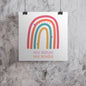 Very Demure Very Mindful Rainbow Poster In Coconut Girl Colors
