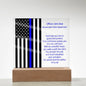 Personalized Policeman Appreciation Lighted Plaque With Color LED Lighting