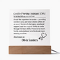 Personalized Nursing Assistant Plaque