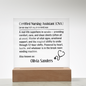 Personalized Nursing Assistant Plaque